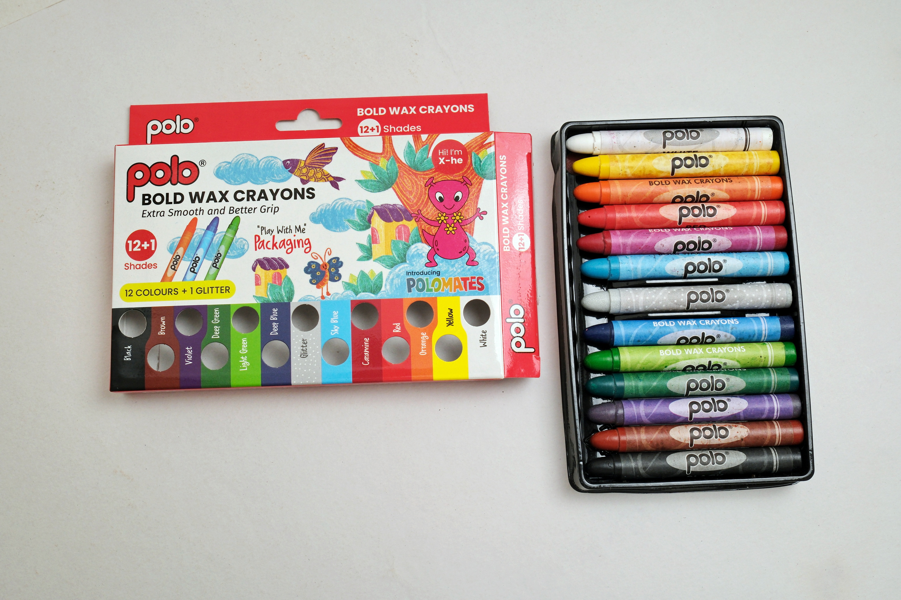 Bold Wax Crayons 12+1 Shades (90 mm)